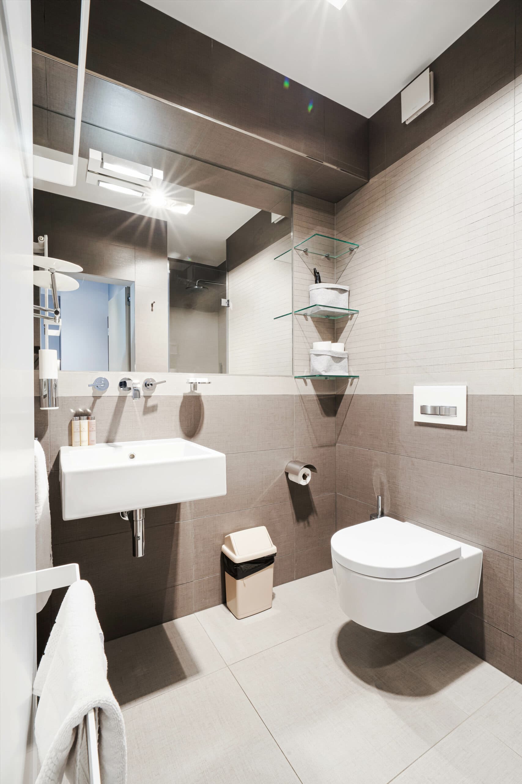 Bathroom with shower.